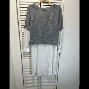 White shirt dress with attached sweater top new with out tag 🏷